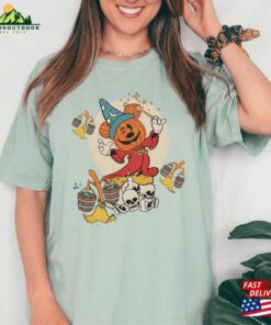 Comfort Colors® Sorcerer Mickey Pumpkin Shirt Fantasia Disney Halloween Magic Broom Silly Symphony Skeleton Unisex Hoodie