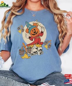 Comfort Colors® Sorcerer Mickey Pumpkin Shirt Fantasia Disney Halloween Magic Broom Silly Symphony Skeleton Unisex Hoodie