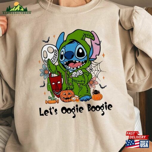 Comfort Colors® Stitch Let’s Oogie Boogie Halloween Shirt Disneyland Party 2023 Hoodie Sweatshirt