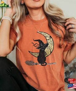 Comfort Colors® Witch Cat Halloween Shirt Black Unisex T-Shirt