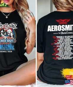 Comfort Colors Aerosmith 2023 2024 T-Shirt Peace Out Farewell Tour With The Black Crowes Sweatshirt Hoodie Concert Unisex