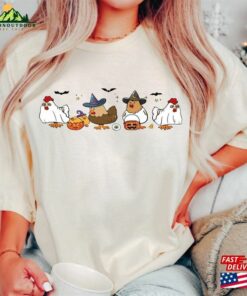 Comfort Colors Chicken Halloween Shirt Ghost Chickens Tee Spooky Season Hoodie T Shirt 3