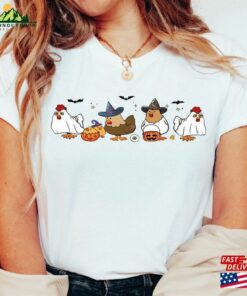 Comfort Colors Chicken Halloween Shirt Ghost Chickens Tee Spooky Season Hoodie T Shirt 4