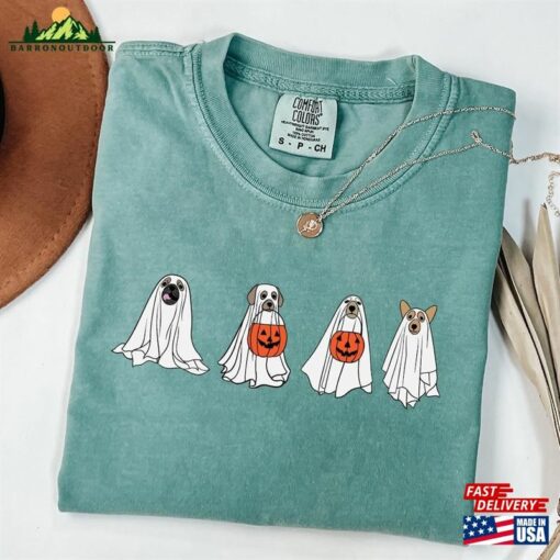 Comfort Colors Cute Ghost Dog Shirt T-Shirt Lovers Tee Classic Unisex