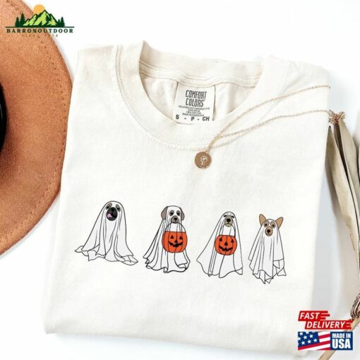 Comfort Colors Cute Ghost Dog Shirt T-Shirt Lovers Tee Classic Unisex