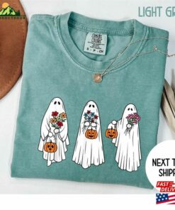 Comfort Colors Cute Halloween Ghosts T Shirt Ghost Floral Shirt Classic 3