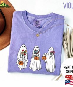 Comfort Colors Cute Halloween Ghosts T Shirt Ghost Floral Shirt Classic 4