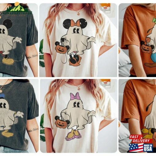 Comfort Colors Disney Mickey Halloween Shirt And Friend Ghost Sweatshirt T-Shirt Classic