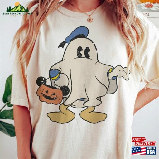 Comfort Colors Donald Duck Ghost Halloween Shirt Disney Spooky Season Mickey Unisex Classic