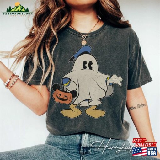 Comfort Colors Donald Duck Ghost Halloween Shirt Disney Spooky Season Mickey Unisex Classic