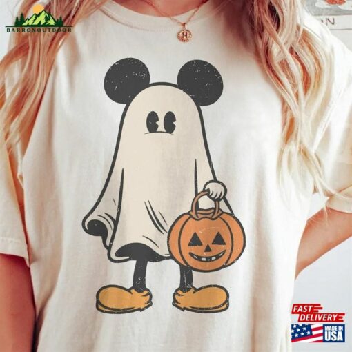 Comfort Colors Mickey Ghost Halloween Shirt Retro Spooky Season Hoodie Classic