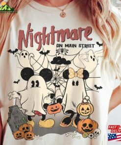 Comfort Colors Mickey Minnie Ghost Halloween Shirt Nightmare On Main Street Spooky Season Hoodie Classic