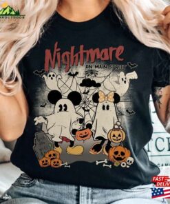 Comfort Colors Mickey Minnie Ghost Halloween Shirt Nightmare On Main Street Spooky Season Hoodie Classic 4