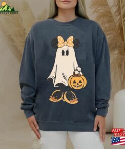 Comfort Colors Minnie Ghost Halloween Shirt Custome Trick Or Treat Hoodie T Shirt 4