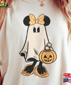 Comfort Colors Minnie Ghost Halloween Shirt Retro Spooky Season Mickey Classic Sweatshirt