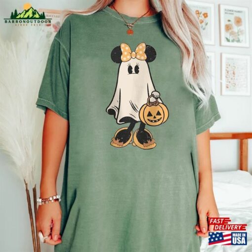 Comfort Colors Minnie Ghost Halloween Shirt Retro Spooky Season Mickey Classic Sweatshirt