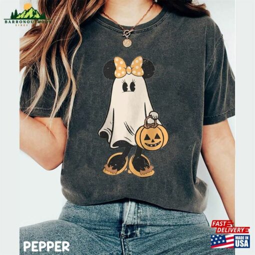Comfort Colors Minnie Ghost Halloween Shirt Retro Spooky Season Mickey Classic Sweatshirt