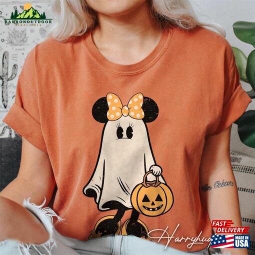 Comfort Colors Minnie Ghost Halloween Shirt Retro Spooky Season Mickey Hoodie Classic