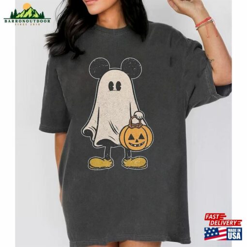 Comfort Colors Minnie Ghost Halloween Shirt Vintage Spooky Season Mickey Classic Sweatshirt