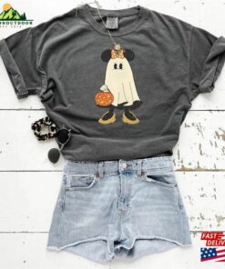 Comfort Colors Minnie Ghost Halloween T Shirt Vintage Spooky Season Shirt Mickey Classic Sweatshirt 3