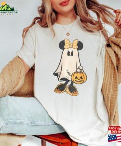 Comfort Colors Minnie Ghost Halloween T Shirt Vintage Spooky Season Shirt Mickey Sweatshirt Unisex 3