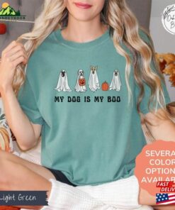 Comfort Colors Pet Lovers Halloween T-Shirt My Dog Is Boo Shirt Ghost Classic Unisex