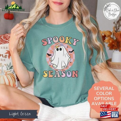Comfort Colors Retro Halloween Ghost T-Shirt Spooky Season Tee Vintage Gift For Her Hoodie