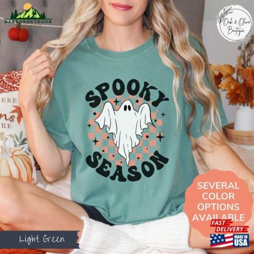 Comfort Colors Retro Halloween Ghost T-Shirt Spooky Season Tee Vintage Gift For Her Hoodie Classic