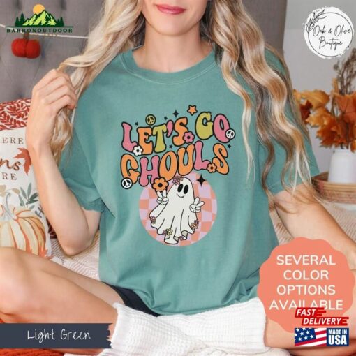 Comfort Colors Retro Halloween Shirt Let’s Go Ghouls Classic Sweatshirt