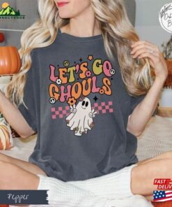 Comfort Colors Retro Halloween Shirt Let’s Go Ghouls Classic Unisex