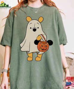 Comfort Colors Retro Pooh Ghost Halloween Shirt Disney Spooky Season Sweatshirt Mickey Hoodie 4
