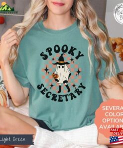 Comfort Colors Retro Spooky Secretary Halloween Ghost Shirt Tee For Her T-Shirt Unisex