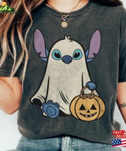 Comfort Colors Stitch Ghost Halloween Shirts Retro Pumpkin Sweatshirt Mickey Unisex