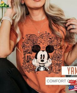 Comfort Colors Vintage Mickey Minnie Skeleton Halloween Shirt Disney Disneyworld Unisex Classic