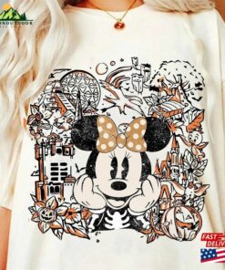 Comfort Colors Vintage Mickey Minnie Skeleton Halloween Shirt Disney Disneyworld Unisex Classic