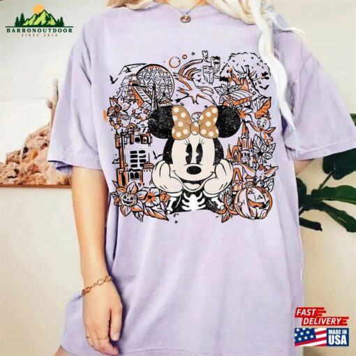 Comfort Colors Vintage Mickey Minnie Skeleton Halloween Shirt Disney Disneyworld Unisex Classic
