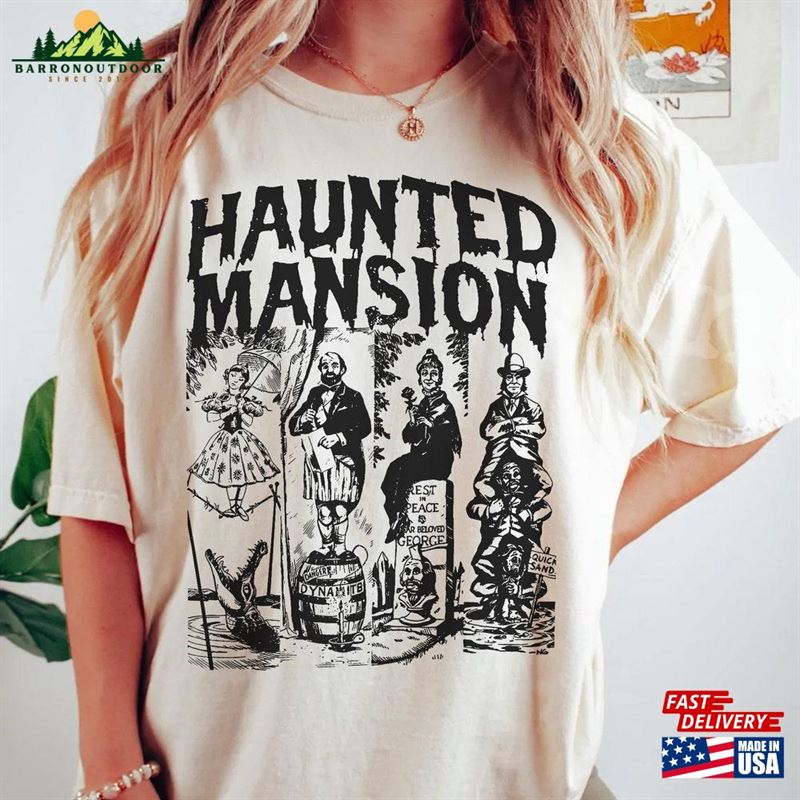 Comfort Colors Vintage The Haunted Mansion Shirt Disney Halloween Classic Unisex
