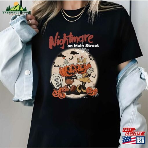Comfort Colors Vintage The Nightmare On Main Street Halloween Pumpkin Shirt Retro Disney Hoodie Sweatshirt