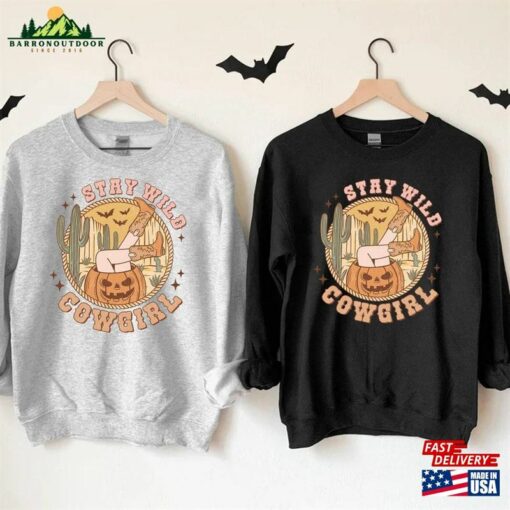 Country Halloween Sweatshirt Sweater Stay Wild Cowgirl Unisex Hoodie