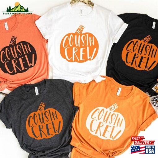 Cousin Crew Shirt Halloween Family Matching Shirts Pumpkin Fall T-Shirt Unisex Sweatshirt