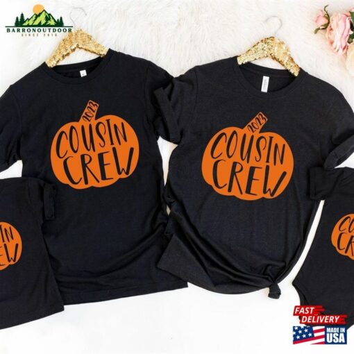 Cousin Crew Shirt Halloween Family Matching Shirts Pumpkin Fall T-Shirt Unisex Sweatshirt