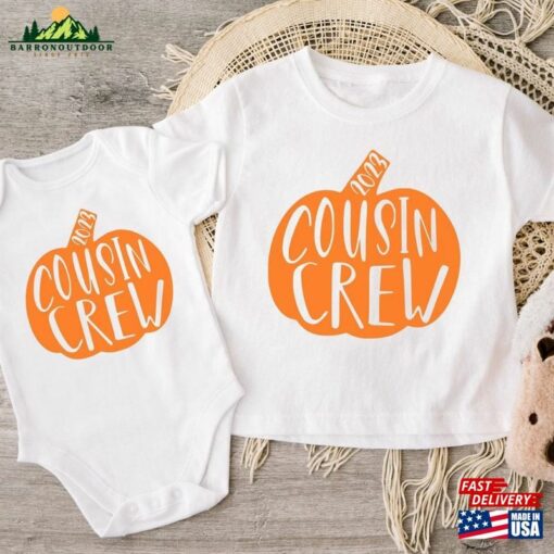 Cousin Crew Shirt Halloween Family Matching Shirts Pumpkin Fall T-Shirt Unisex Sweatshirt