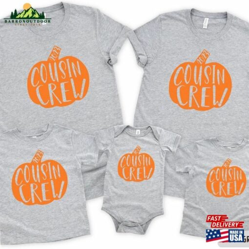 Cousin Crew Shirt Halloween Family Matching Shirts Pumpkin Fall T-Shirt Unisex Sweatshirt