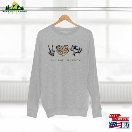 Cozy Fall Peace Love Chiro Sweater Chiropractor Gift Halloween Sweatshirt T-Shirt