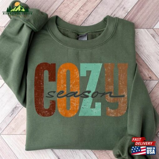 Cozy Season Fall Sweatshirt 2023 Happy Thanksgiving Hello Pumpkin Classic Unisex