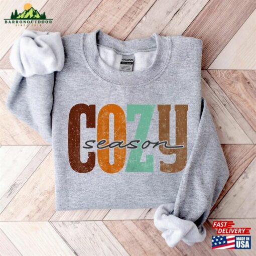 Cozy Season Fall Sweatshirt 2023 Happy Thanksgiving Hello Pumpkin Classic Unisex