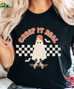 Creep It Real Shirt Retro Halloween Unisex Colors Ghost Sweatshirt Classic
