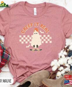 Creep It Real Shirt Retro Halloween Unisex Colors Ghost Sweatshirt Classic