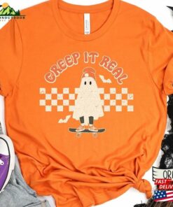 Creep It Real Shirt Retro Halloween Unisex Colors Ghost Sweatshirt Classic 3