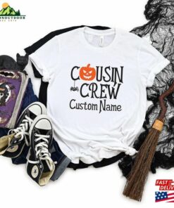 Custom Cousin Crew 2023 Halloween Shirt Funny Pumpkin Face Shirts Sweatshirt Hoodie 3